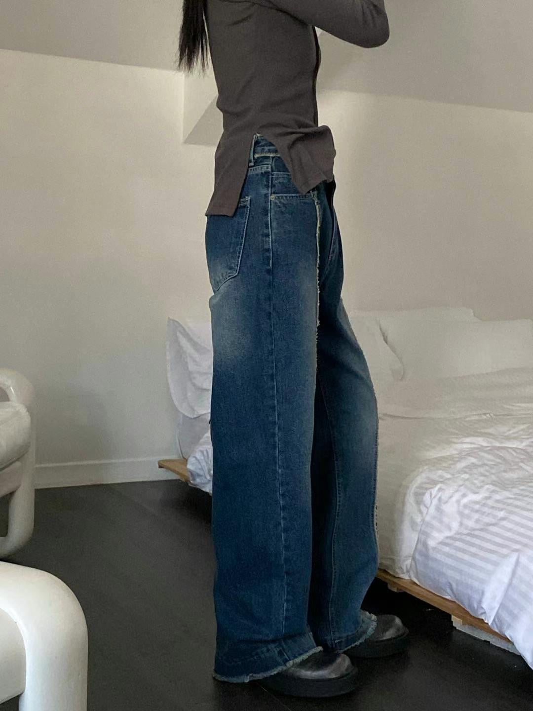 STRAIGHT LEG PATCH JEANS ** PRE-ORDER