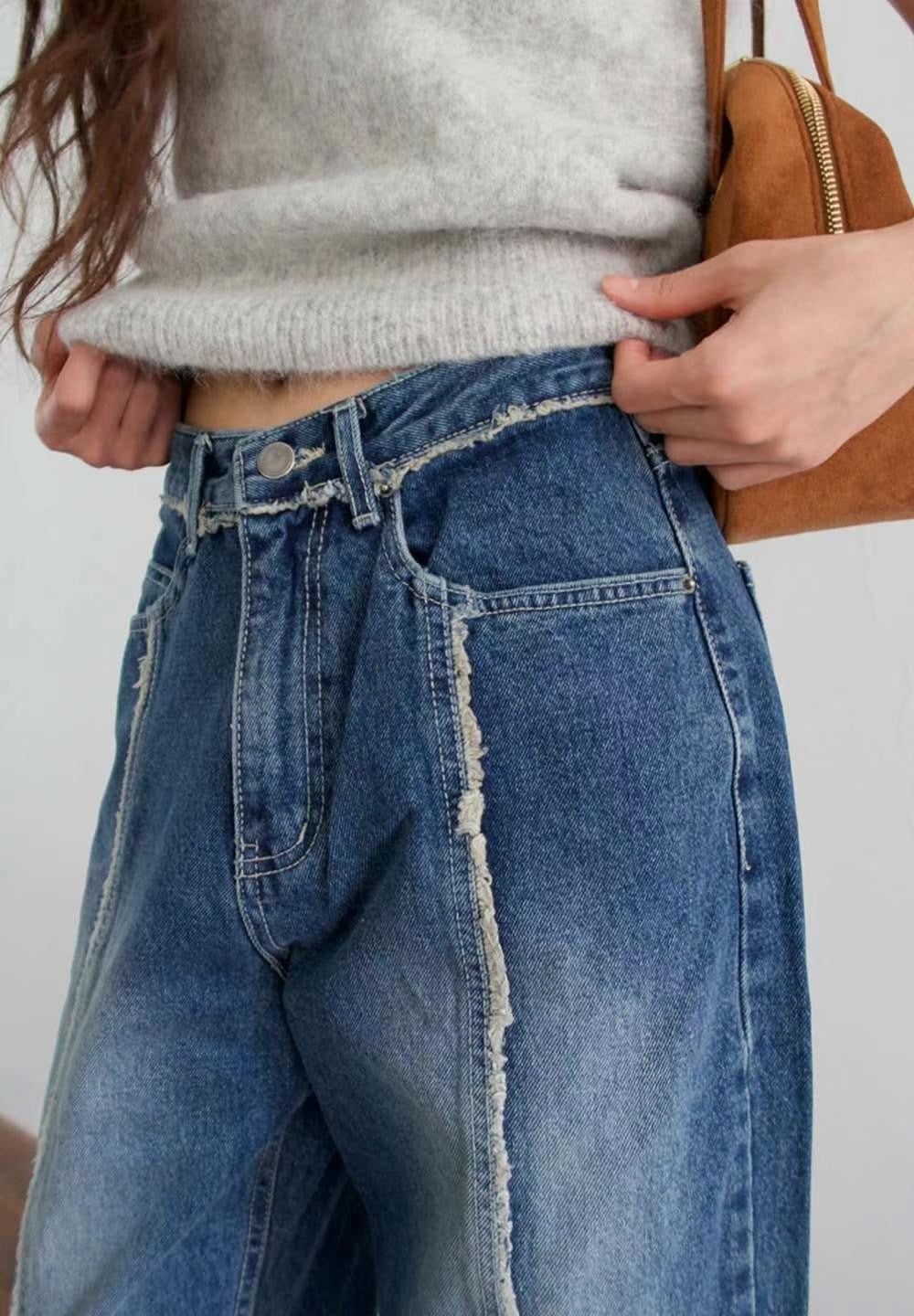 STRAIGHT LEG PATCH JEANS ** PRE-ORDER