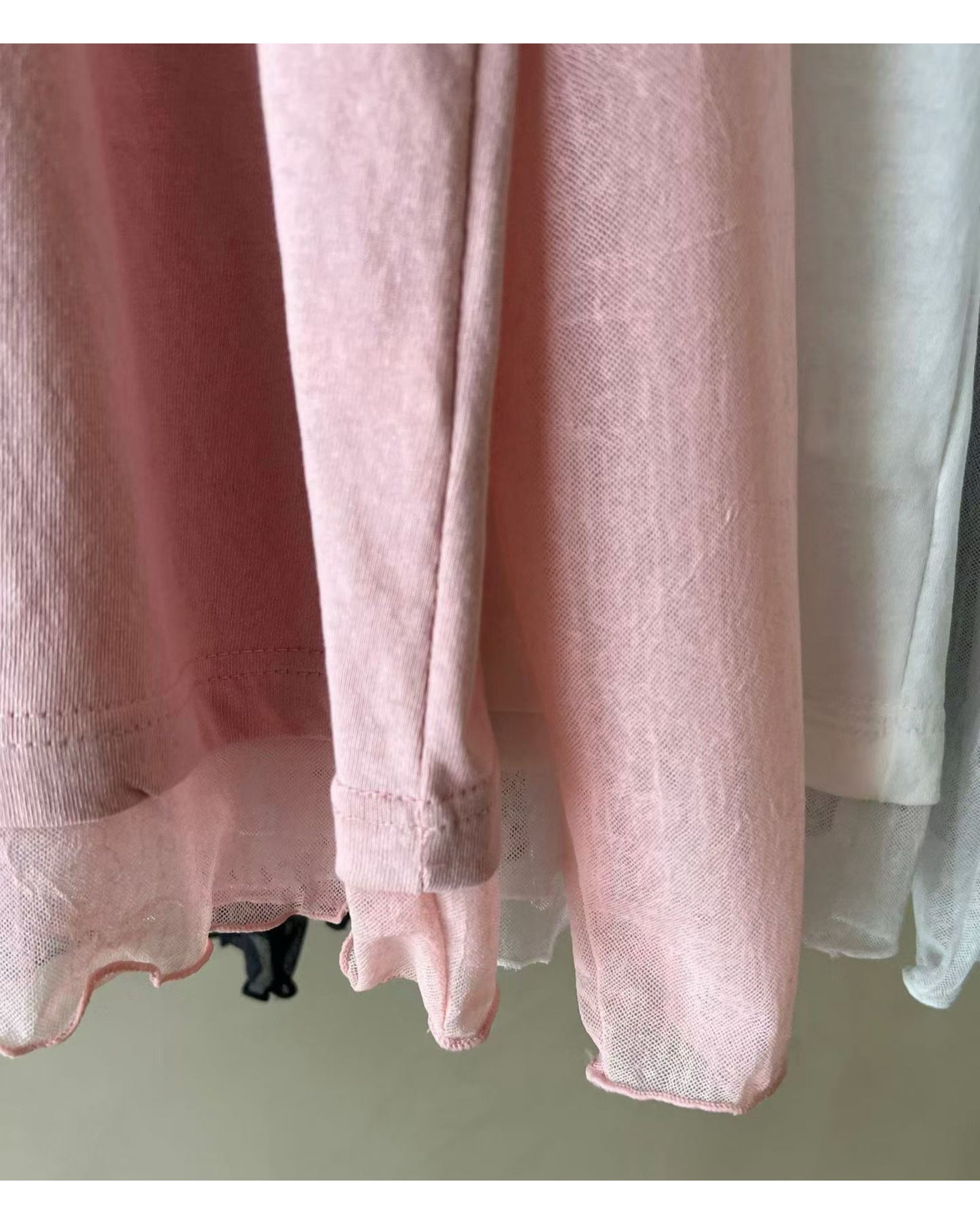 拼紗紗袖假兩件