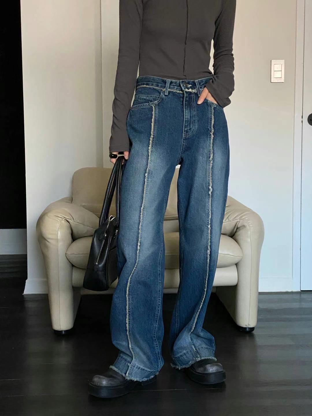 STRAIGHT LEG PATCH JEANS ** PRE-ORDER
