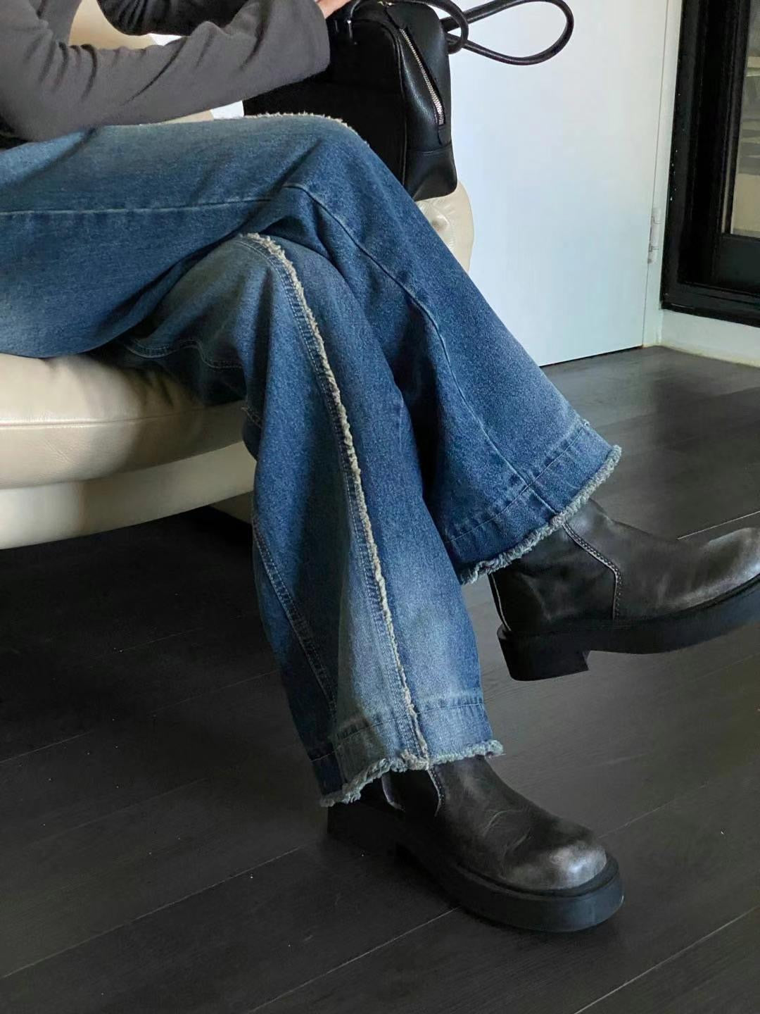 STRAIGHT LEG PATCH JEANS ** PRE-ORDER