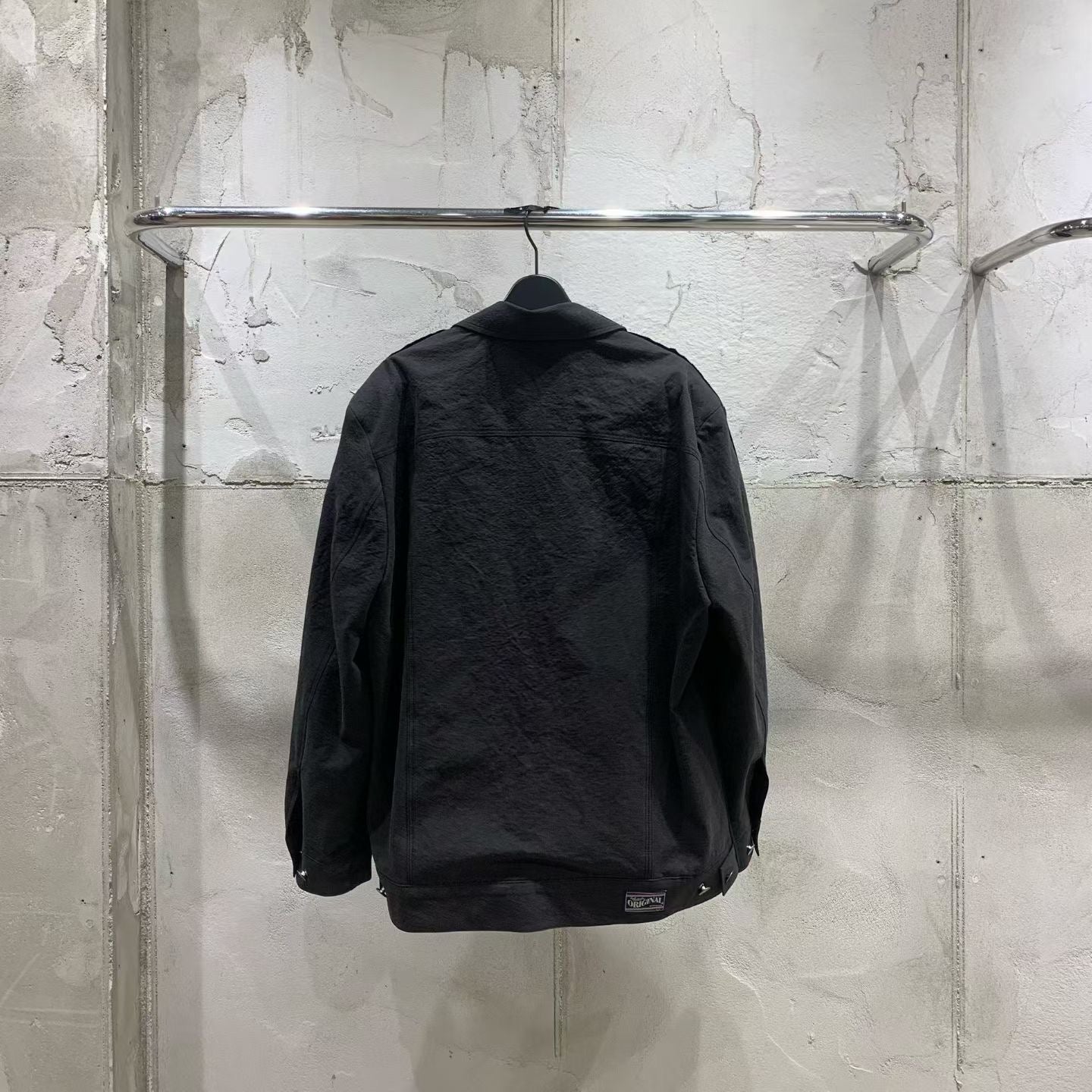 西裝料拼磨料外套