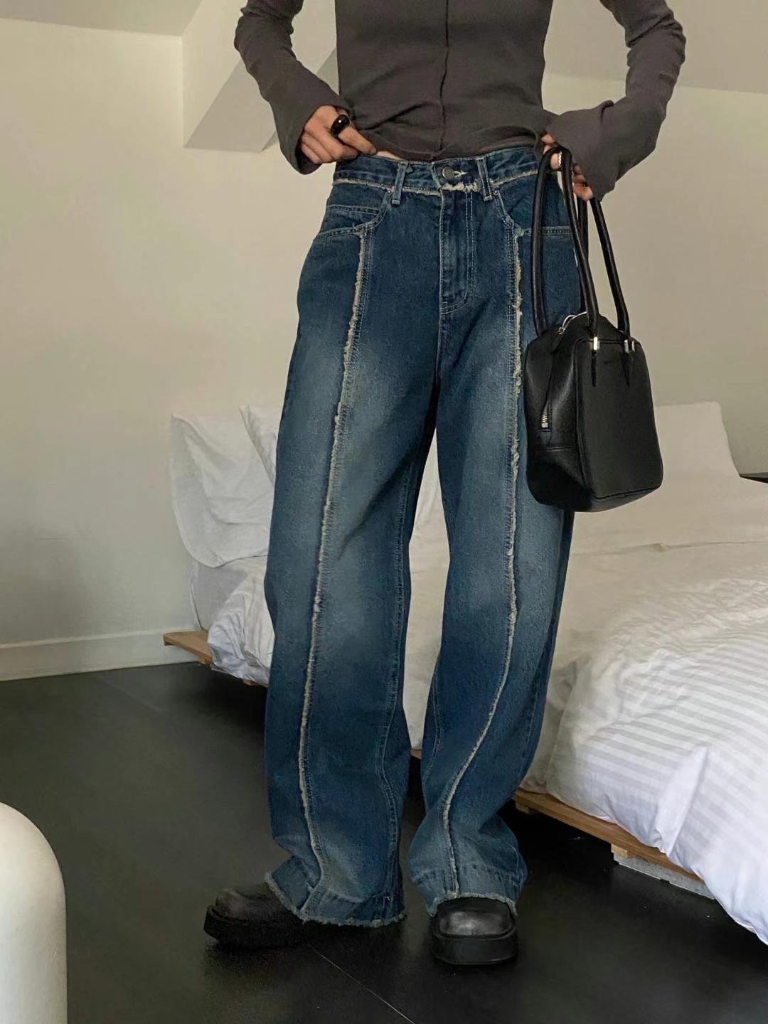 STRAIGHT LEG PATCH JEANS ** PRE-ORDER