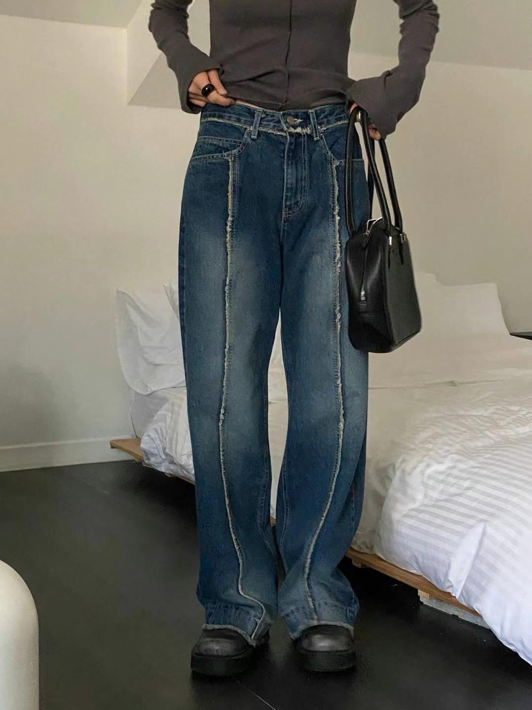 STRAIGHT LEG PATCH JEANS ** PRE-ORDER