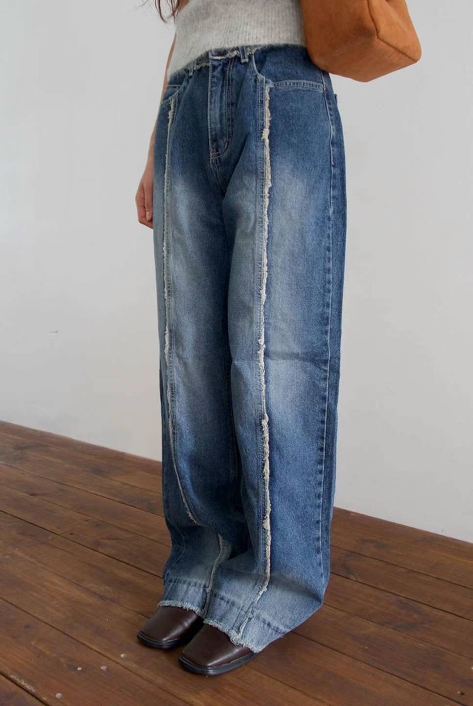 STRAIGHT LEG PATCH JEANS ** PRE-ORDER