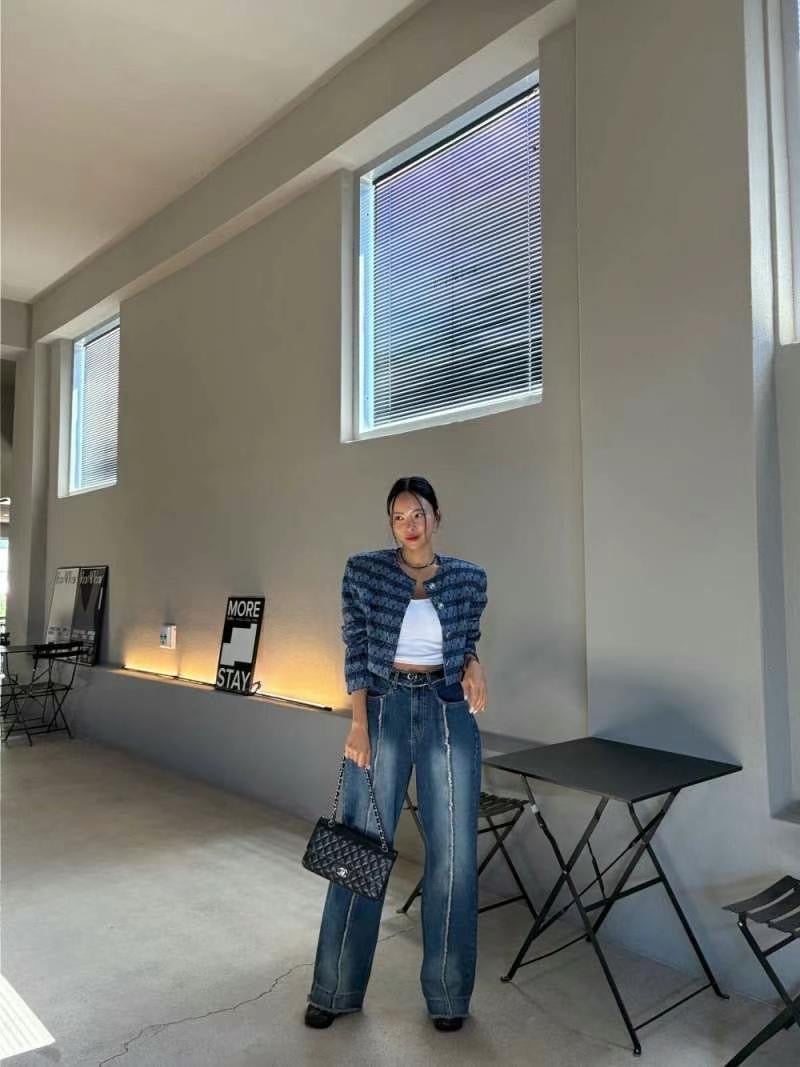 STRAIGHT LEG PATCH JEANS ** PRE-ORDER