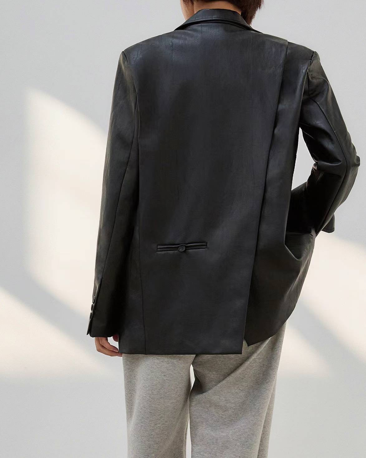 FAUX LEATHER BLAZER **PRE-ORDER