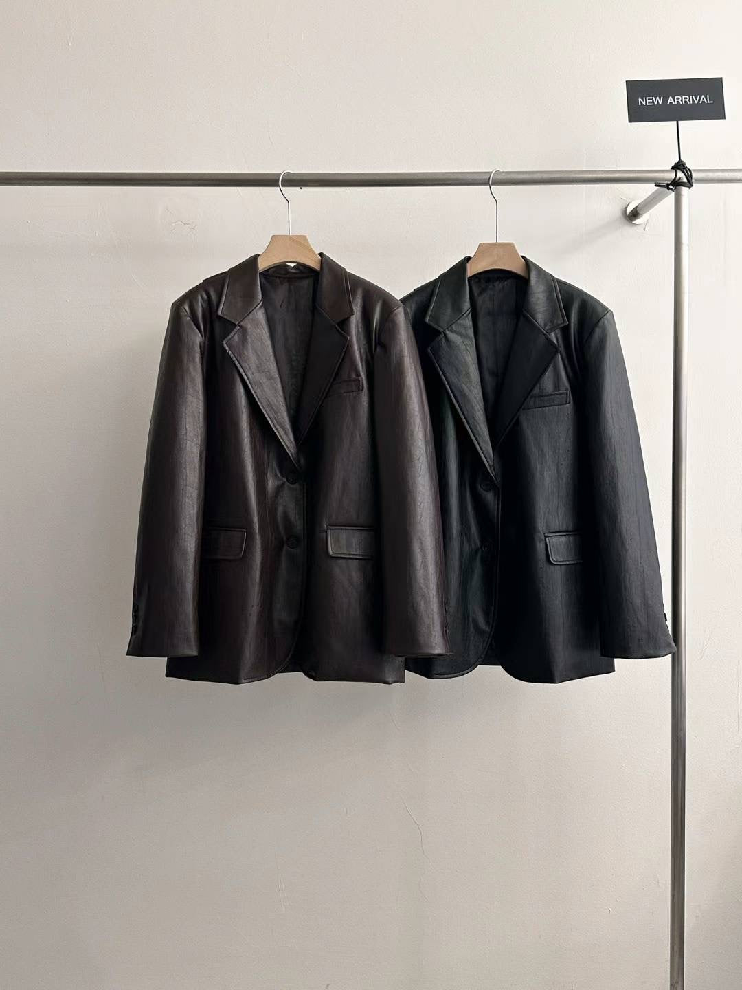 FAUX LEATHER BLAZER **PRE-ORDER