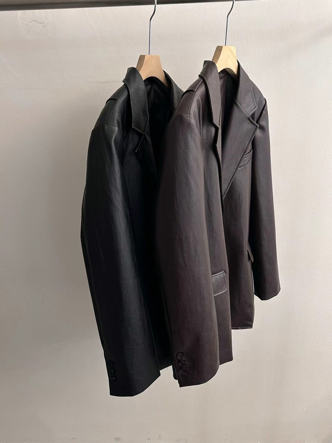 FAUX LEATHER BLAZER **PRE-ORDER