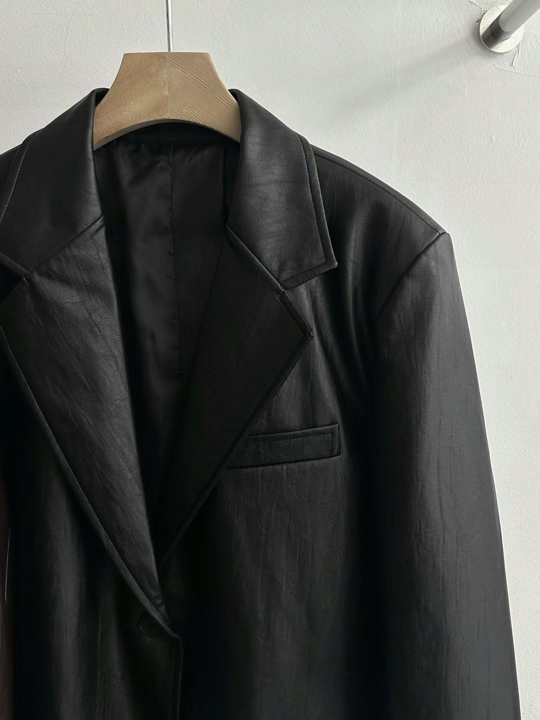 FAUX LEATHER BLAZER **PRE-ORDER