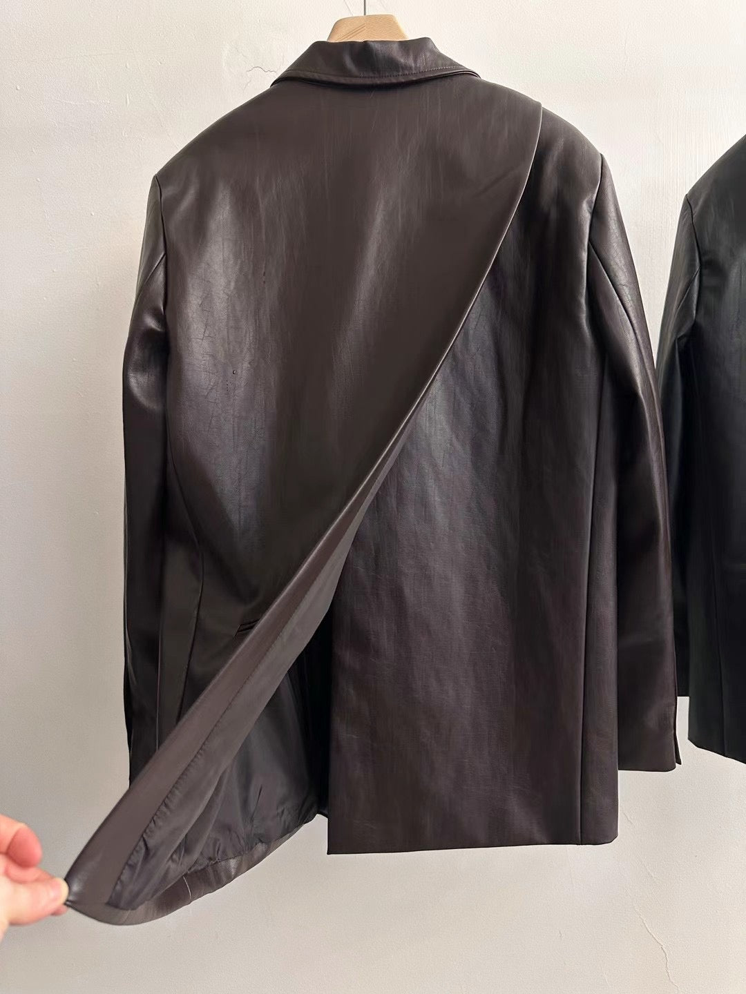 FAUX LEATHER BLAZER **PRE-ORDER
