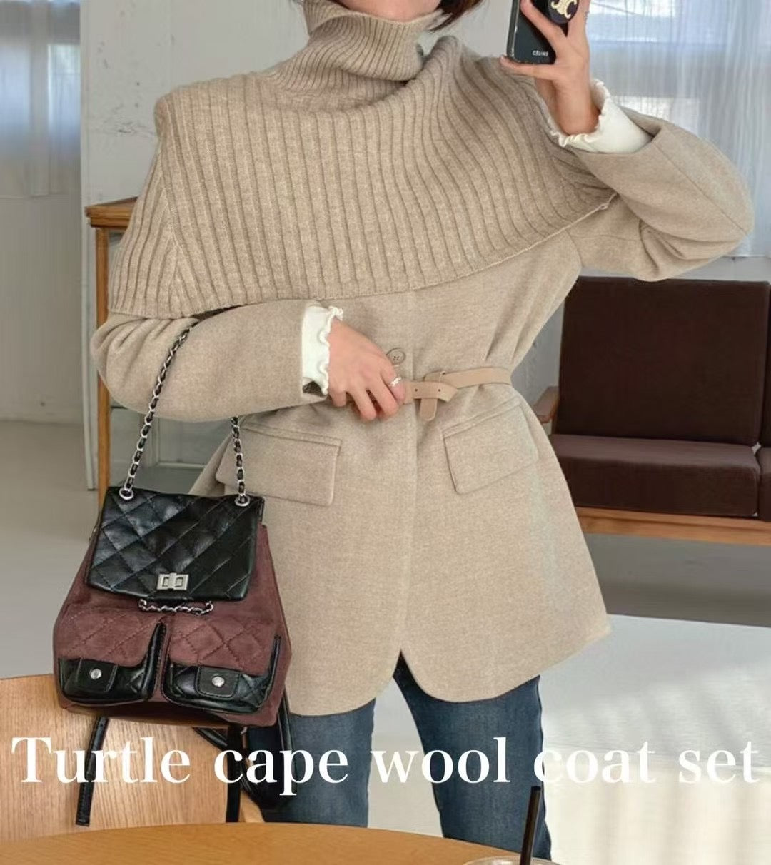 Wool Jacket with Cape