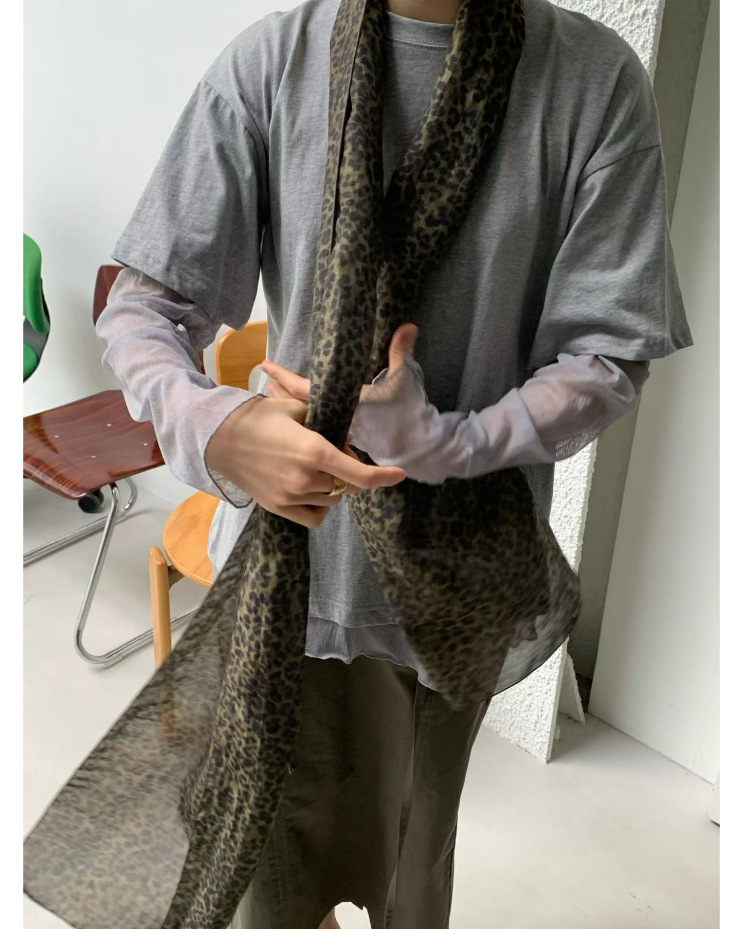 拼紗紗袖假兩件