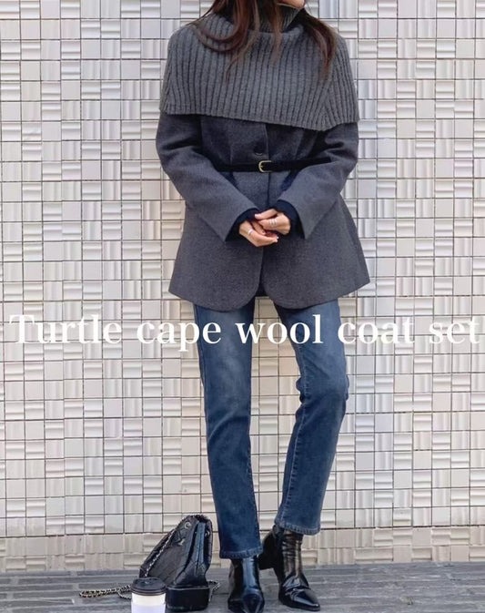 Wool Jacket with Cape