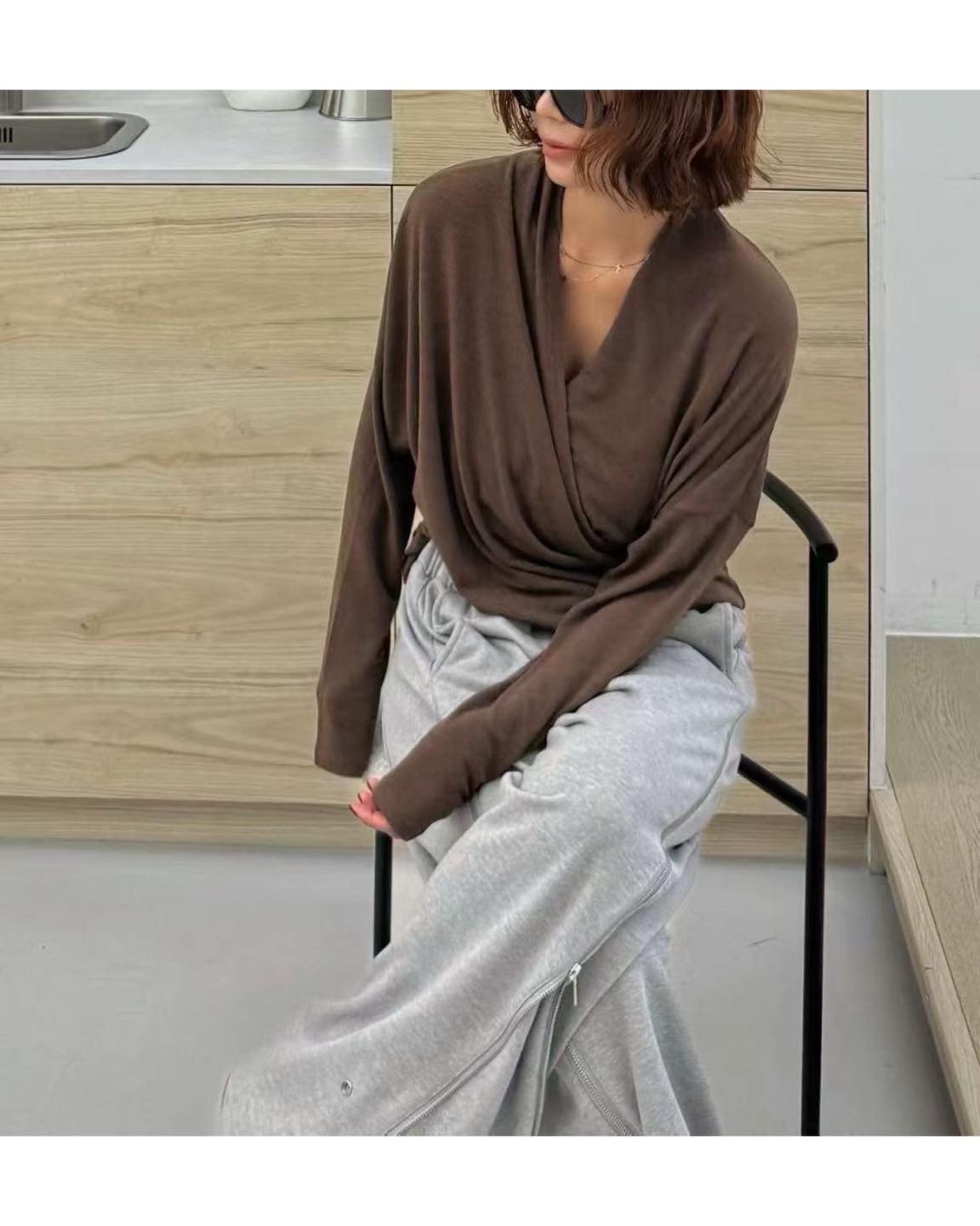 Long Sleeve V Top