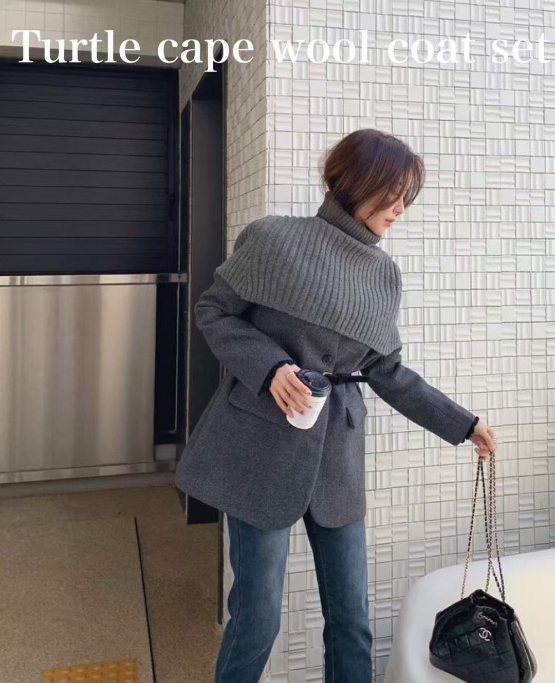 Wool Jacket with Cape