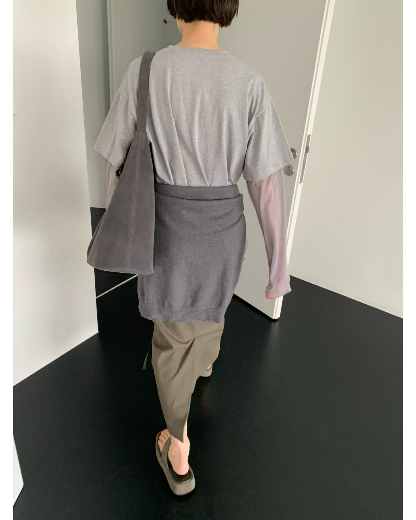 拼紗紗袖假兩件