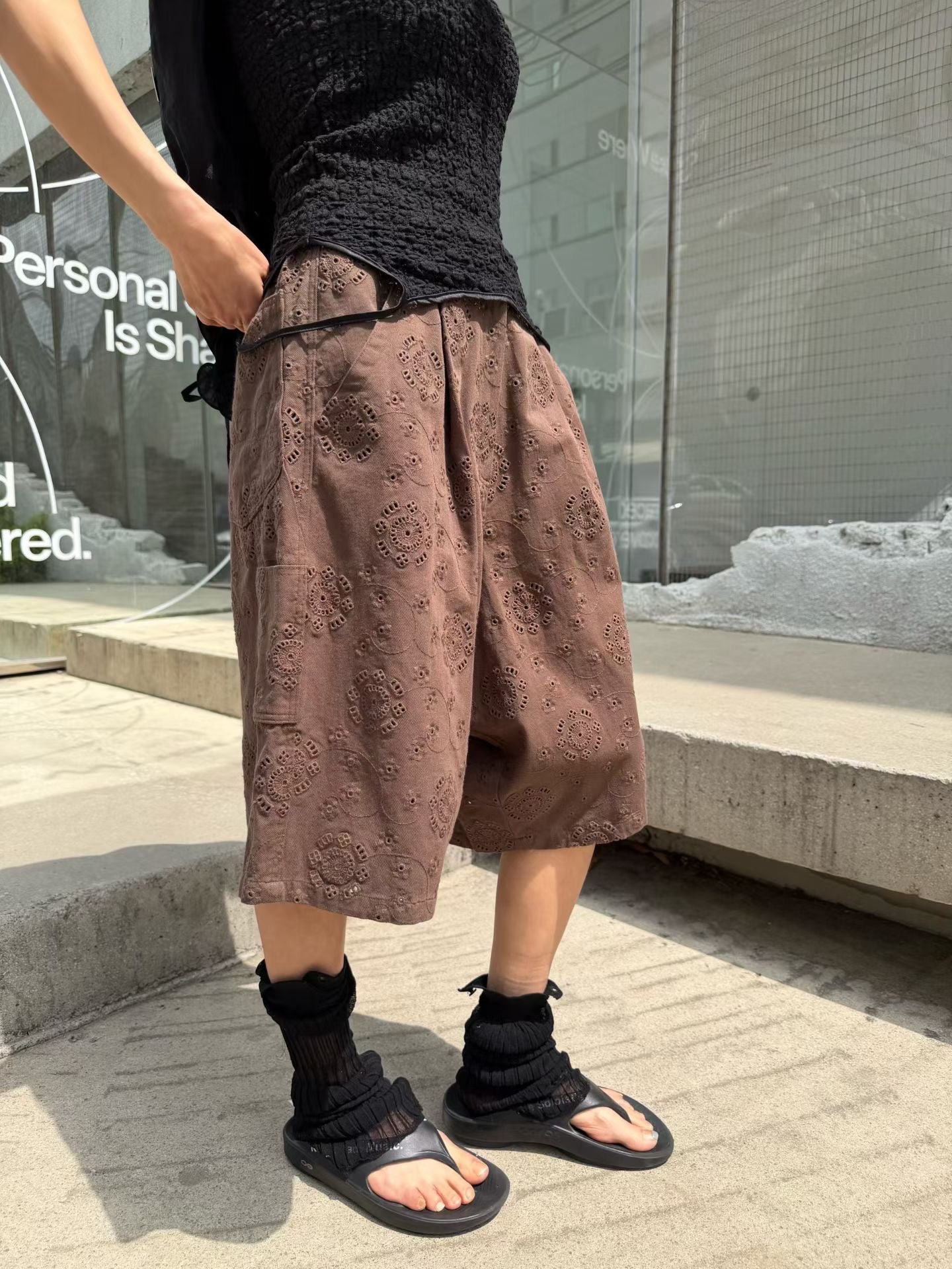 通花布料褲
