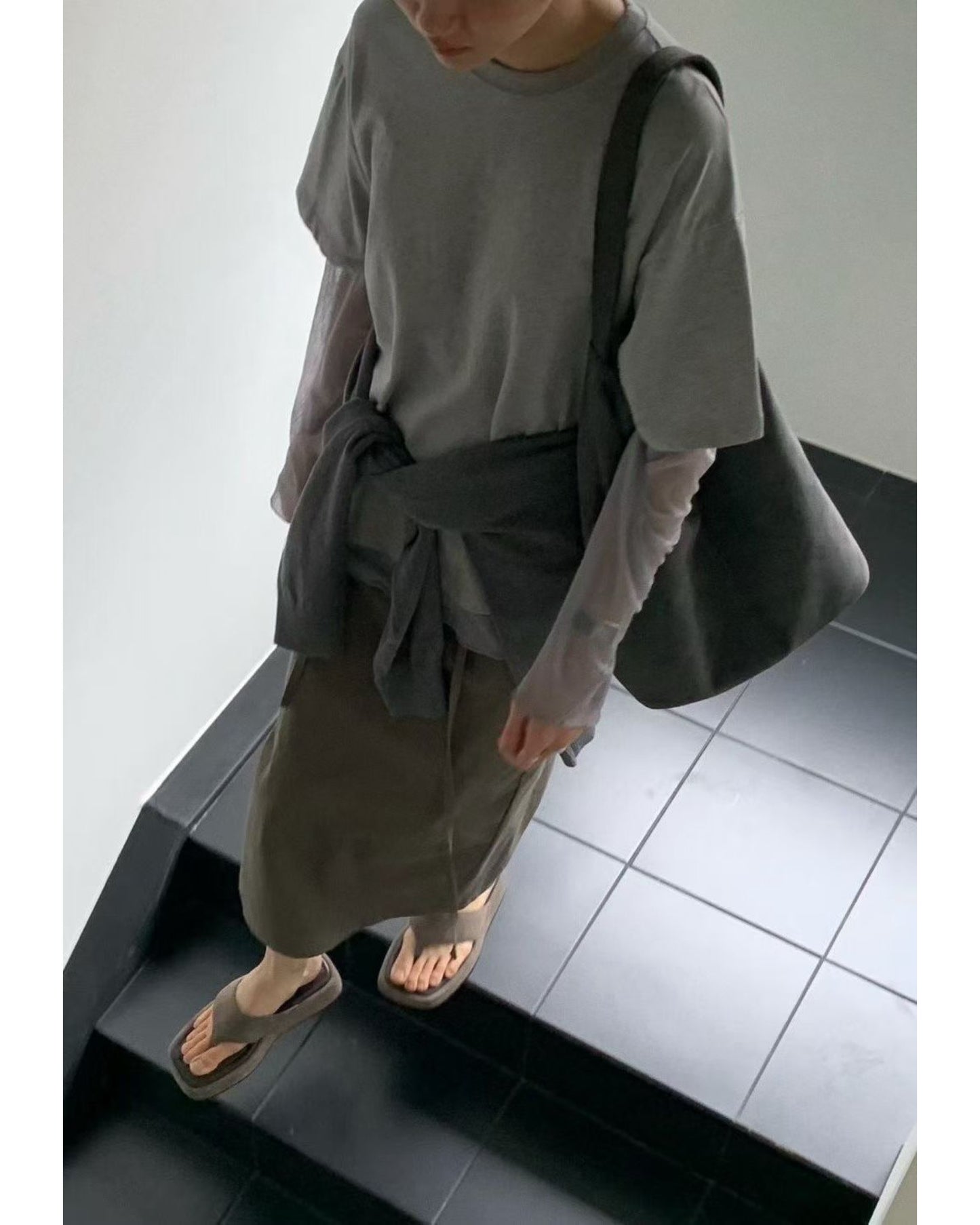 拼紗紗袖假兩件