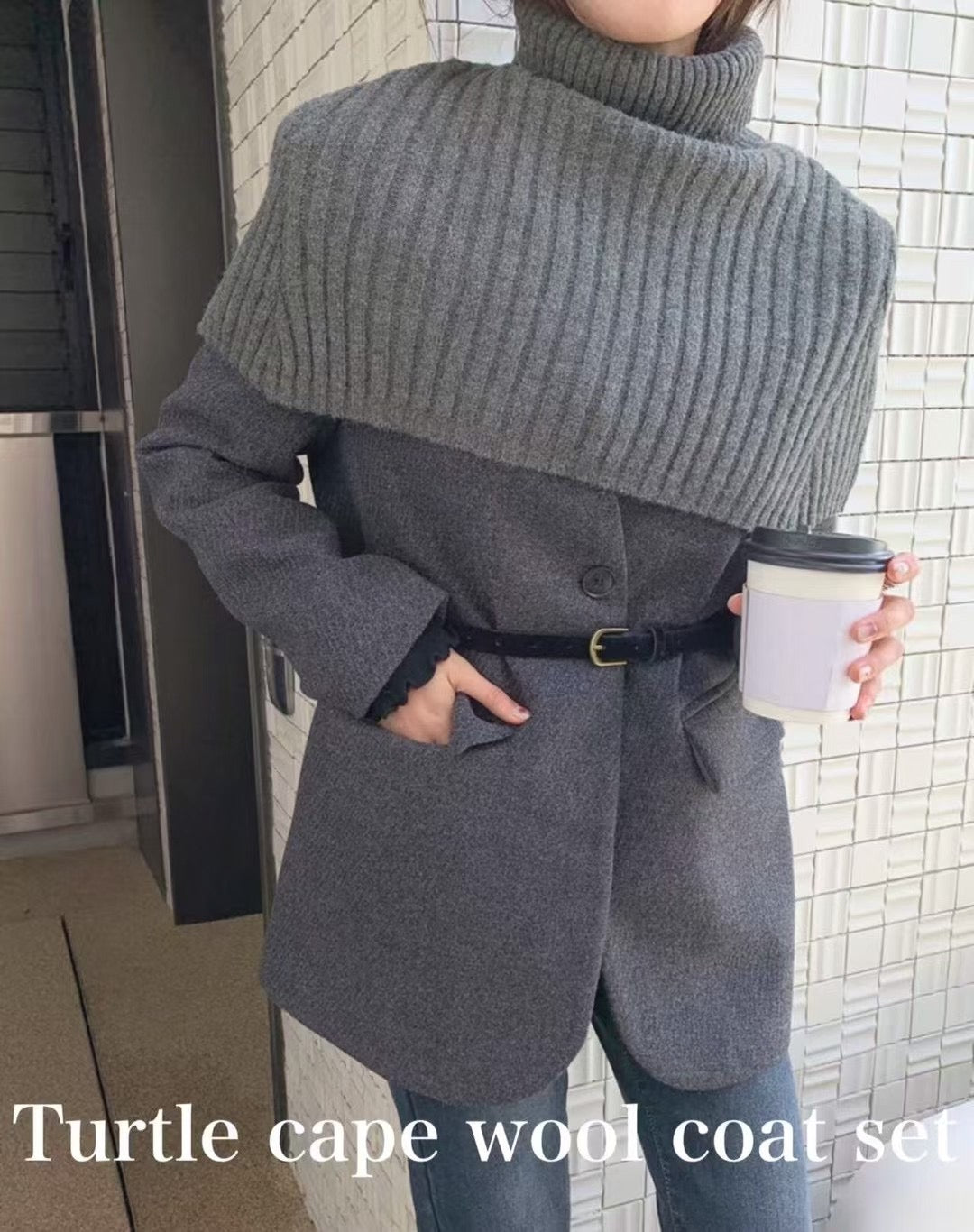 Wool Jacket with Cape